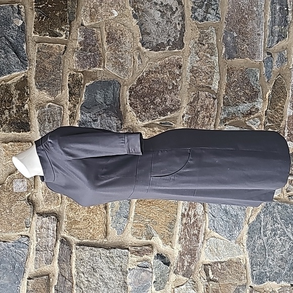 J Crew dress 100% wool black lined size 6 back buttons mock neck pockets - Picture 3 of 9